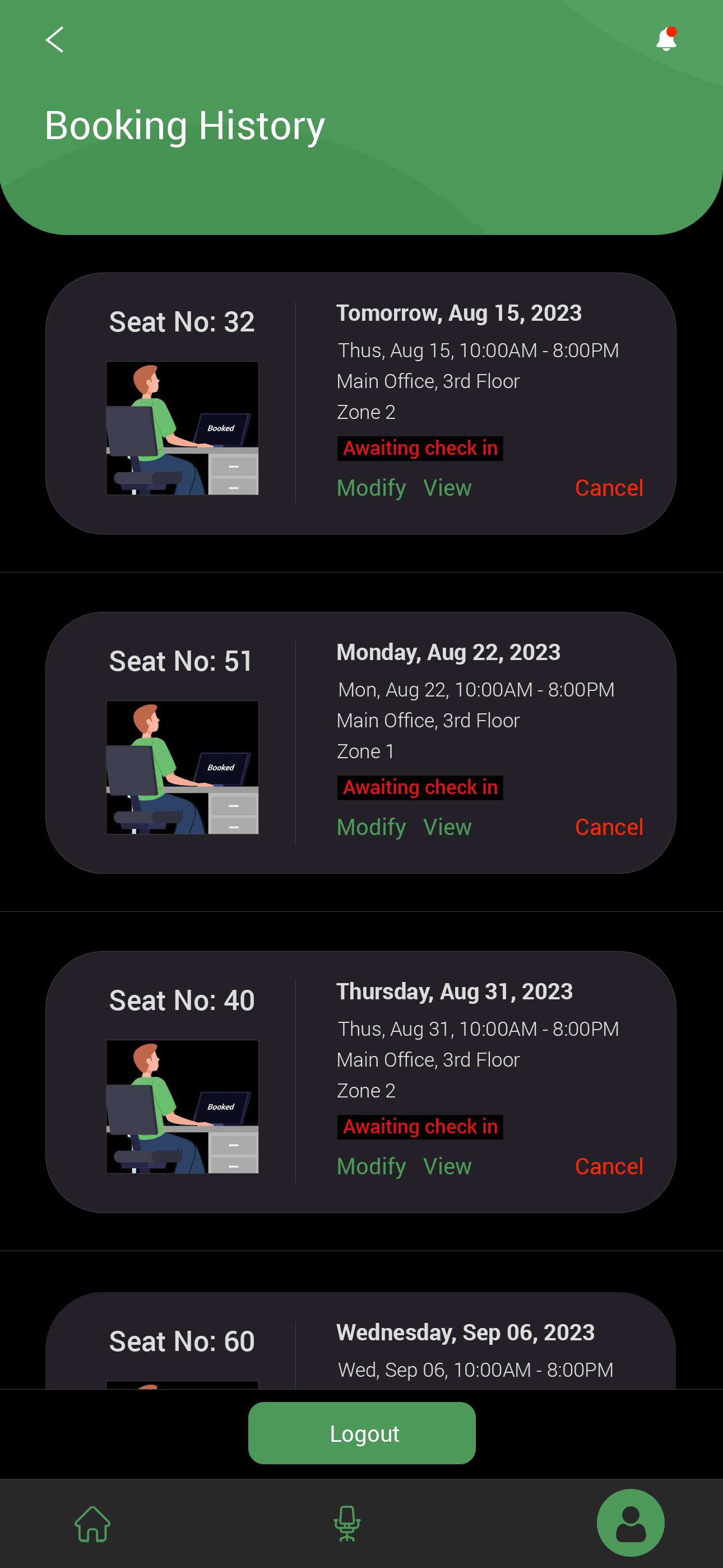 Booking details